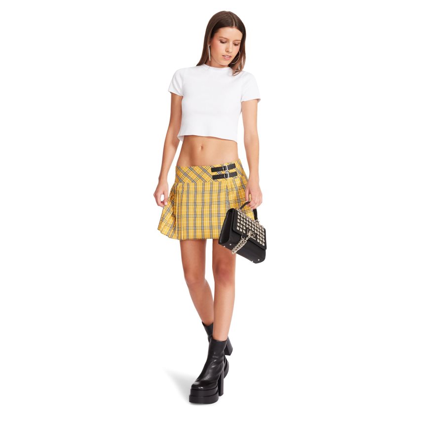 Yellow Steve Madden Cher Plaid Women\'s Skirts | PH 8915GAL